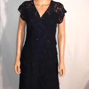 Navy Blue Sequined Dress